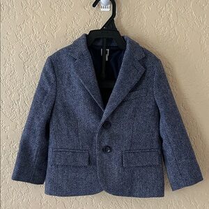 Janie and Jack Navy Herringbone Blazer, 2T